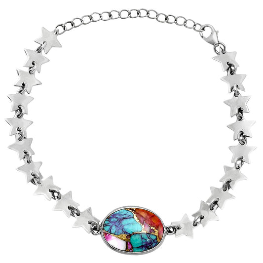 Premium Star Kingman Orange Dahlia Turquoise Bracelet B-1044 30-EB10304-0