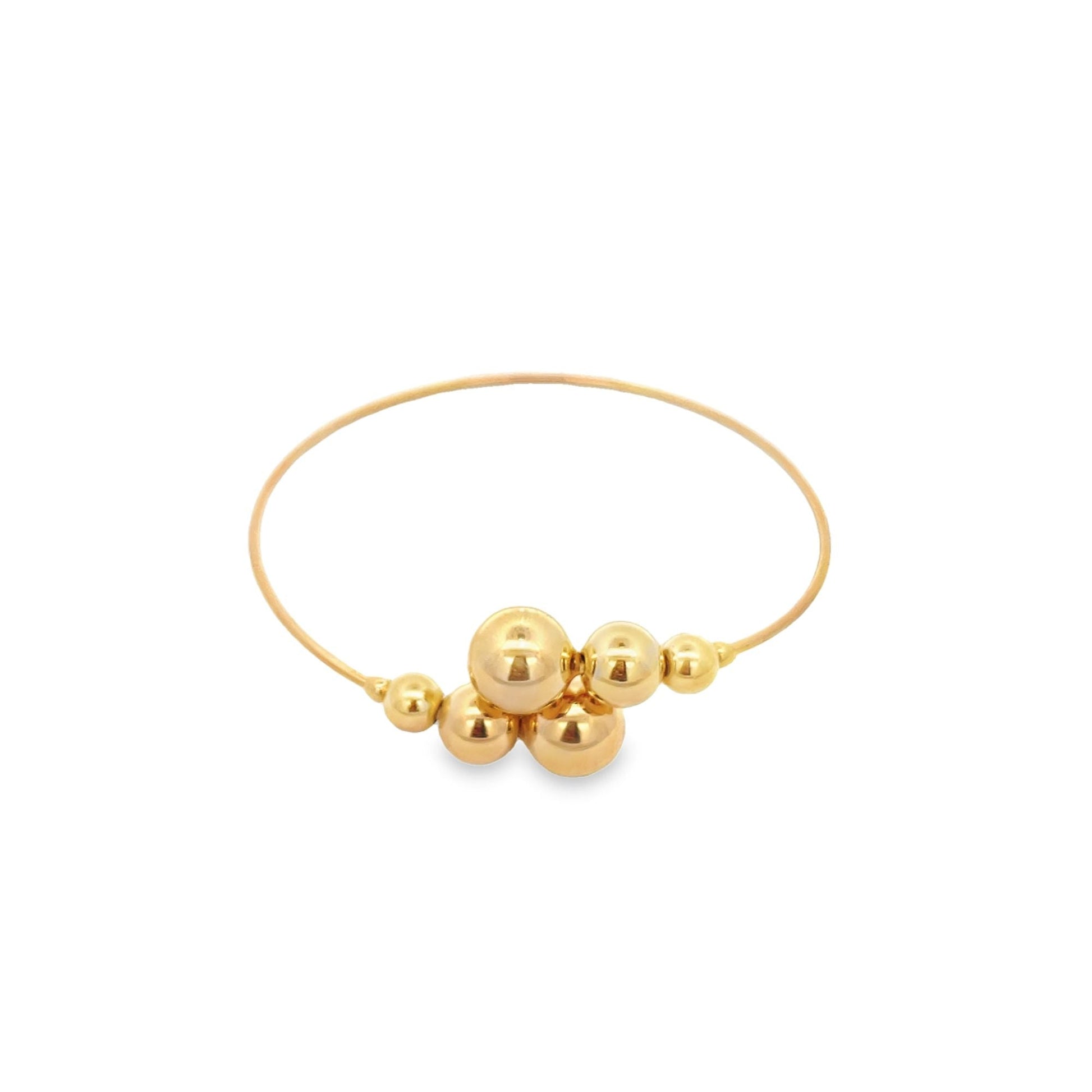 Wrist Cuff Bangle With Gold/Pearls Ball Beads (B2)-0