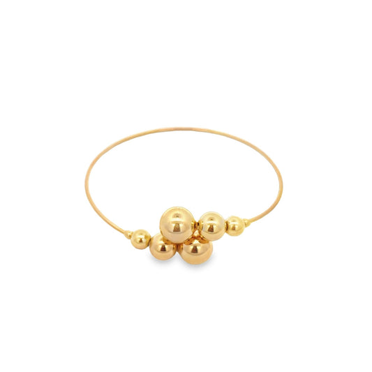Wrist Cuff Bangle With Gold/Pearls Ball Beads (B2)-0