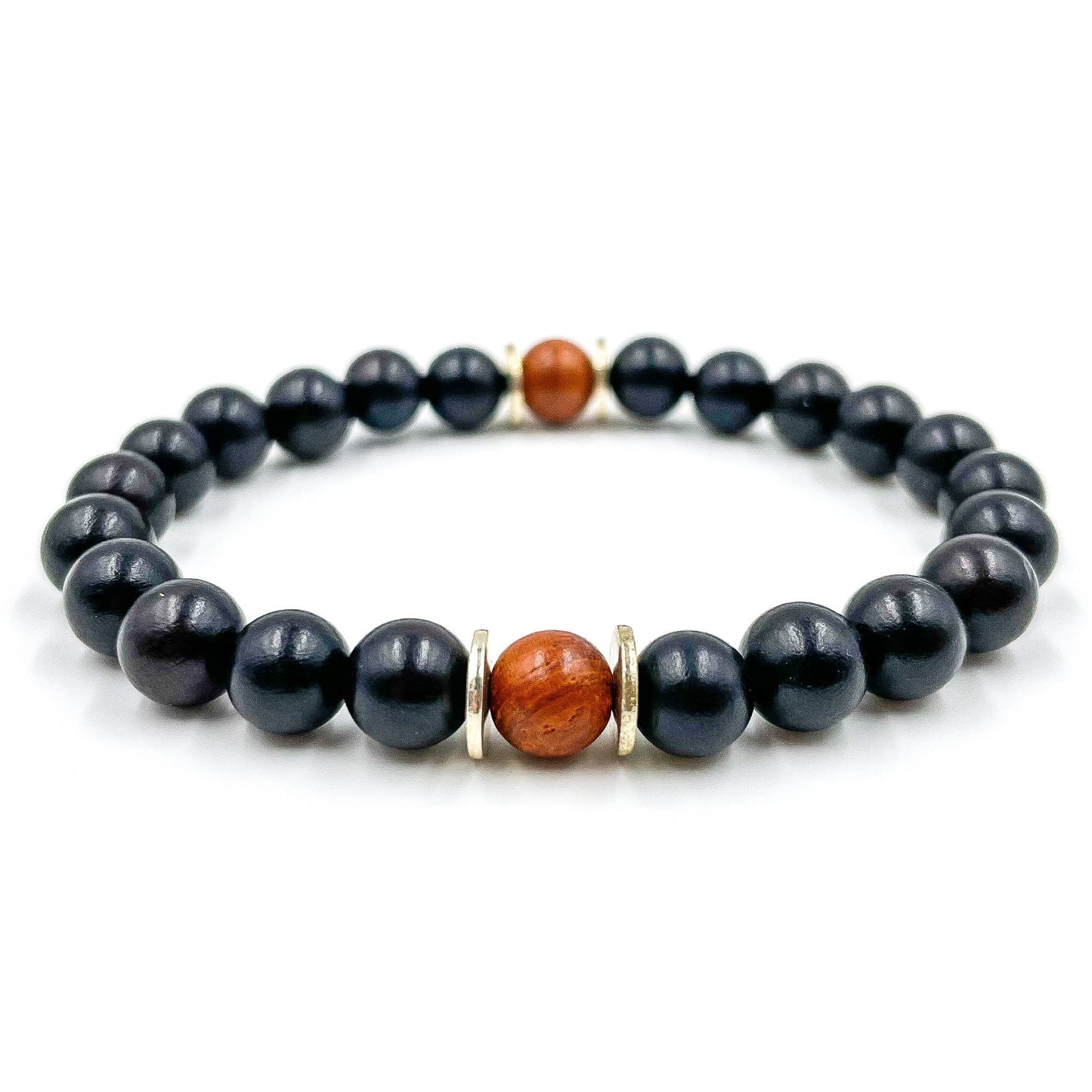 Westland - Ebony Blackwood & Red Rosewood Mala Beaded Bracelet-2
