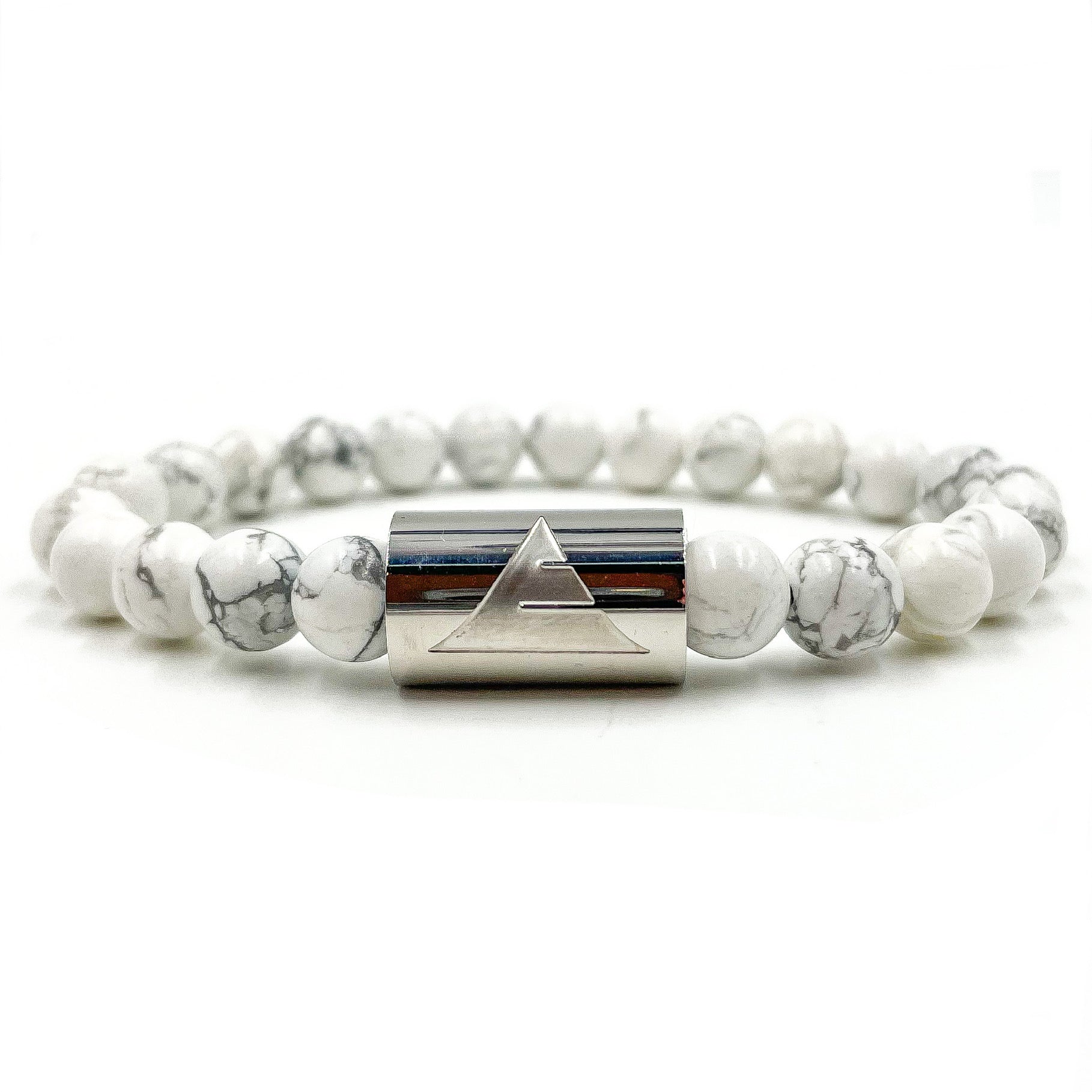 Rocky - White Howlite & Silver Gemstone Beaded Bracelet-0