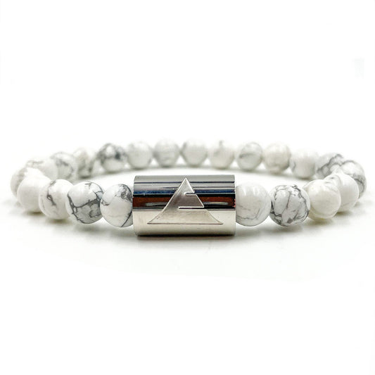 Rocky - White Howlite & Silver Gemstone Beaded Bracelet-0