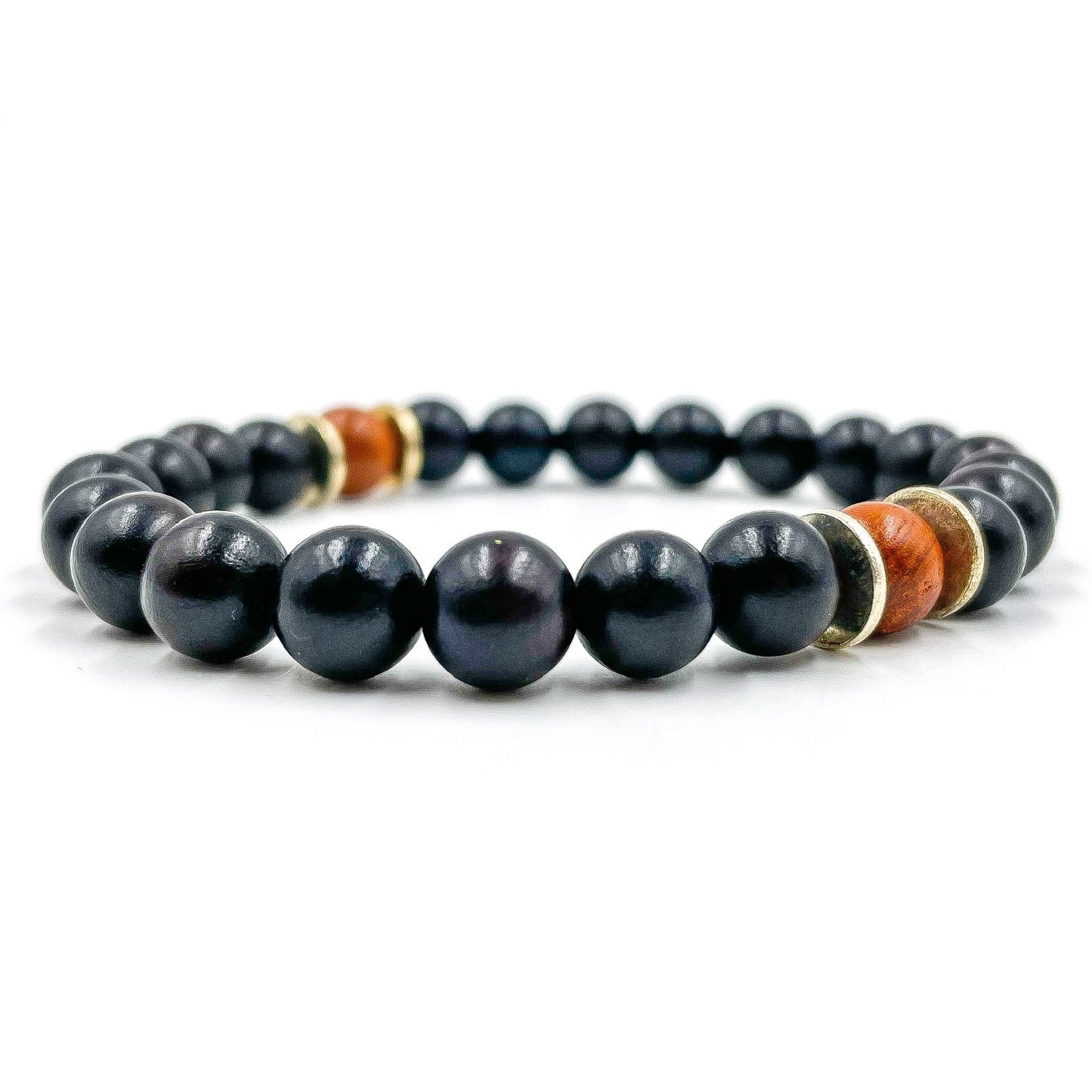 Westland - Ebony Blackwood & Red Rosewood Mala Beaded Bracelet-1