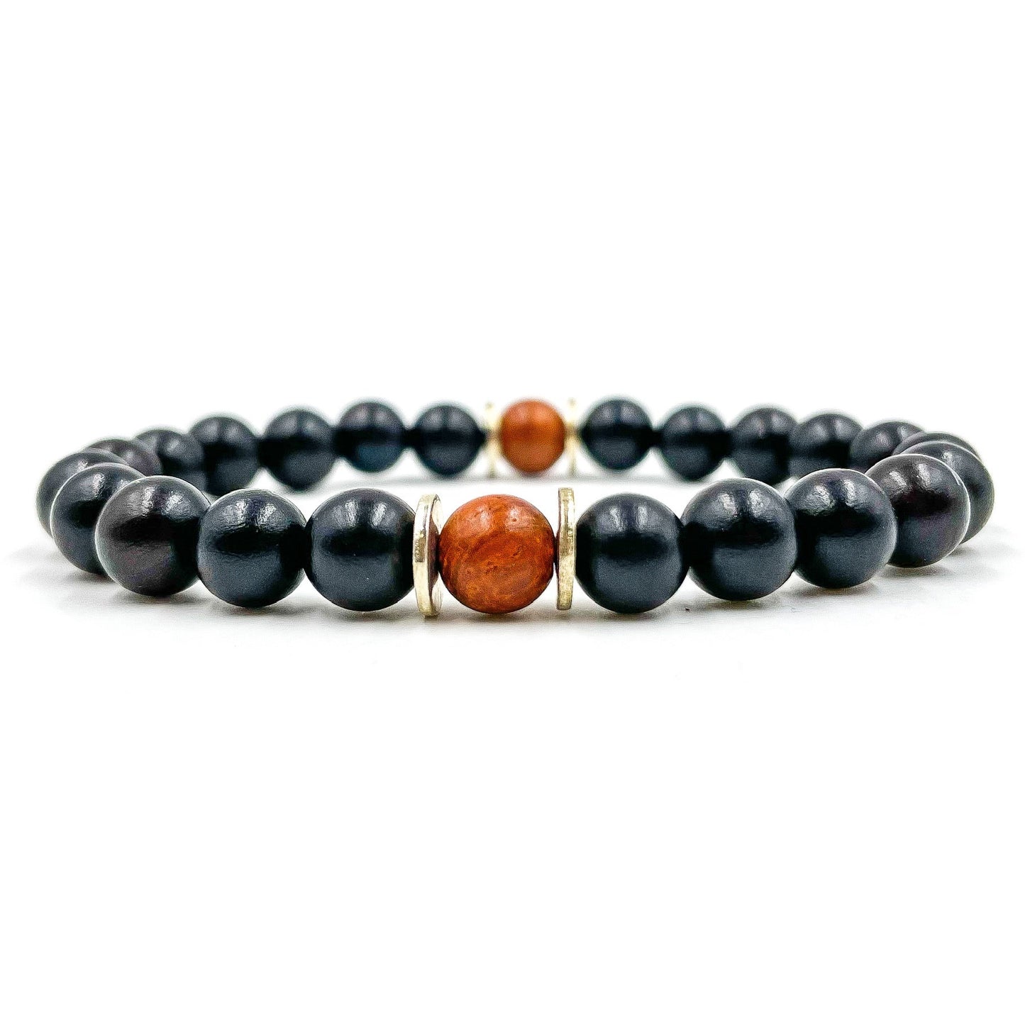 Westland - Ebony Blackwood & Red Rosewood Mala Beaded Bracelet-0