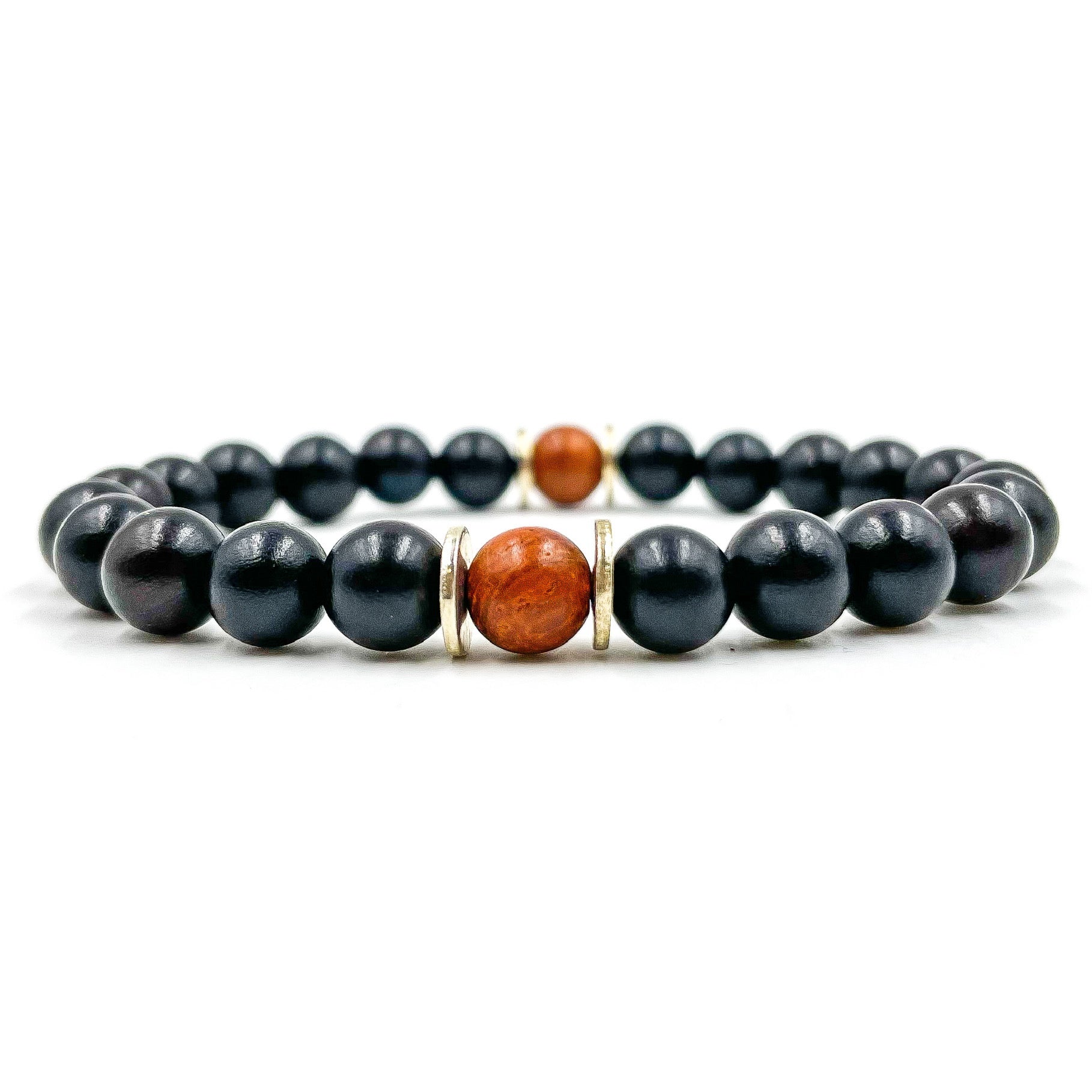 Westland - Ebony Blackwood & Red Rosewood Mala Beaded Bracelet-0