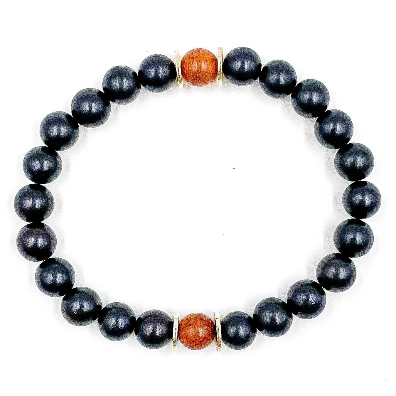 Westland - Ebony Blackwood & Red Rosewood Mala Beaded Bracelet-3